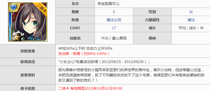 百万亚瑟王学徒型聂可儿满破数据_学徒型聂可儿
